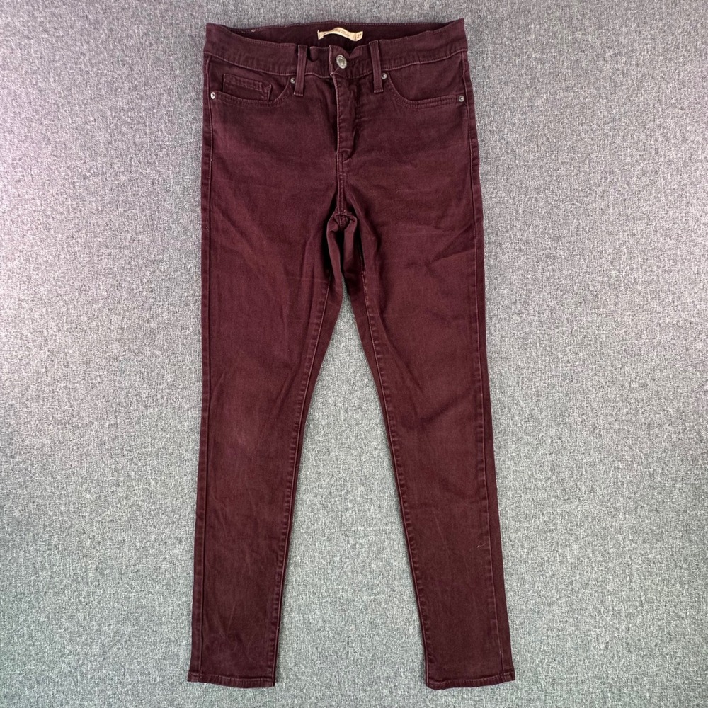 Levi's Jeans Women 27 311 Shaping Skinny Burgundy Stretch Denim